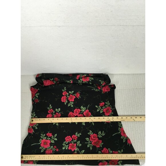 Betsy Lauren Womens Sleeveless Floral Dress Black With Red Flowers Size 14 Poly - Picture 11 of 12